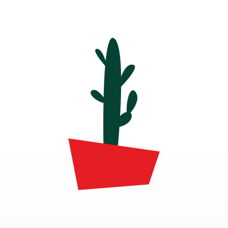 A simple logo design of a cactus. Cactus plant logo template. Cactus logo design conceptのイラスト素材