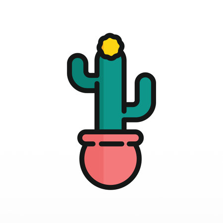 A simple logo design of a cactus. Cactus plant logo template. Cactus logo design conceptのイラスト素材