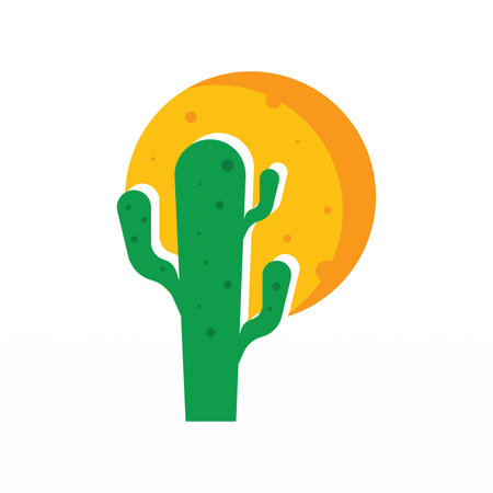 A simple logo design of a cactus. Cactus plant logo template. Cactus logo design conceptのイラスト素材