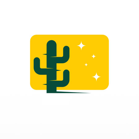 A simple logo design of a cactus. Cactus plant logo template. Cactus logo design conceptのイラスト素材