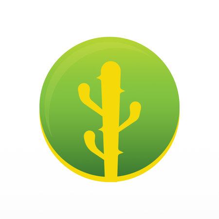 A simple logo design of a cactus. Cactus plant logo template. Cactus logo design conceptのイラスト素材