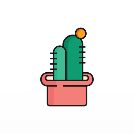 A simple logo design of a cactus. Cactus plant logo template. Cactus logo design conceptのイラスト素材