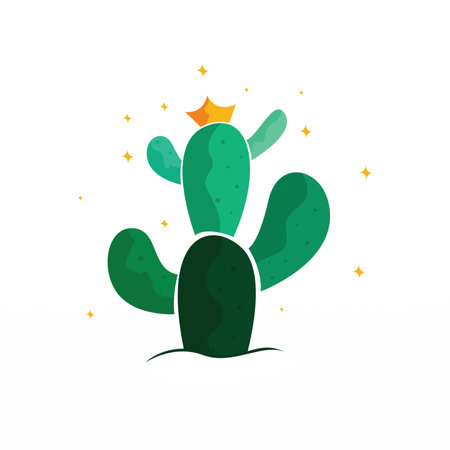 A simple logo design of a cactus. Cactus plant logo template. Cactus logo design conceptのイラスト素材