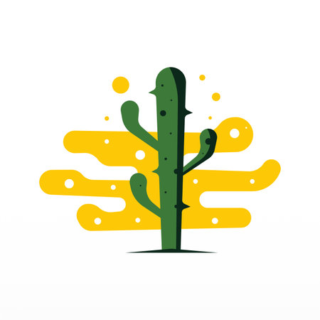 A simple logo design of a cactus. Cactus plant logo template. Cactus logo design conceptのイラスト素材