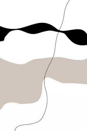 Modern Neutral Abstract Art Print. Abstract Wall Decor. Beige Wall Art Decorationのイラスト素材