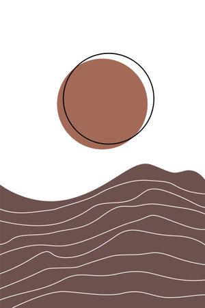 Printable Art Prints. Boho Art Posters. Gallery Wall Decor. Mid Century Modern Wall Art Decoration. Boho Home Decorのイラスト素材