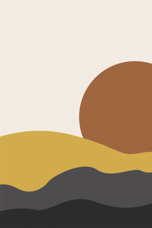 Printable Art Prints. Boho Art Posters. Gallery Wall Decor. Mid Century Modern Wall Art Decoration. Boho Home Decorのイラスト素材