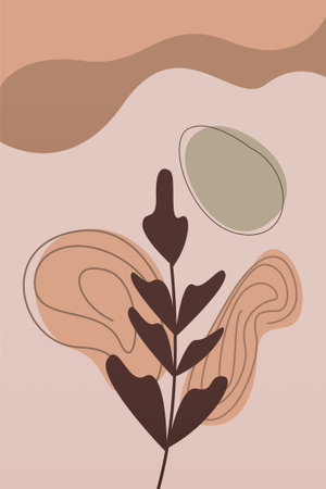 Printable Art Prints. Boho Art Posters. Gallery Wall Decor. Mid Century Modern Wall Art Decoration. Boho Home Decorのイラスト素材