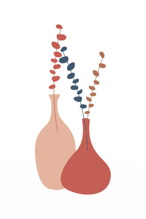 Printable Modern Art Poster. Botanical boho wall decor printable posterのイラスト素材