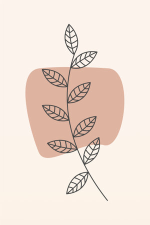 Printable Modern Art Poster. Botanical boho wall decor printable posterのイラスト素材