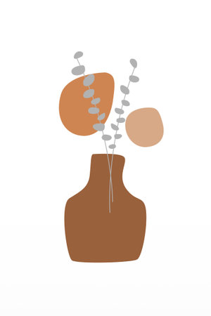 Printable Modern Art Poster. Botanical boho wall decor printable posterのイラスト素材