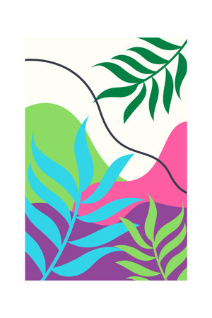 Printable summer wall decoration poster. Colorful summer beach poster background for wall decorのイラスト素材