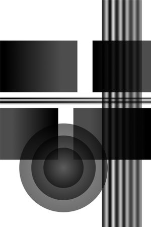 Abstract geometric shape grayscale wall decor. Printable geometric wall art decoration posterのイラスト素材
