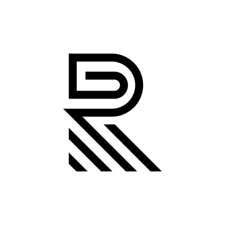 Simple and elegant letter R logo design concept isolated in white backgroundのイラスト素材