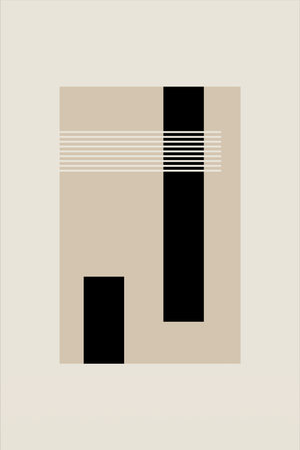 Abstract Japandi Wall Art Decoration. Digital Boho Printable Wall Art. Minimalist Geometric Wall Decorのイラスト素材