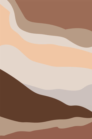 Abstract landscape scandinavian wall decor. Printable landscape wall art poster. Boho wall art printのイラスト素材