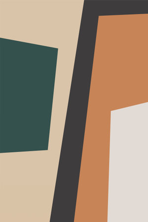 Abstract minimalist wall art decoration poster. Mid century modern wall art. Minimalist mid century modern printのイラスト素材