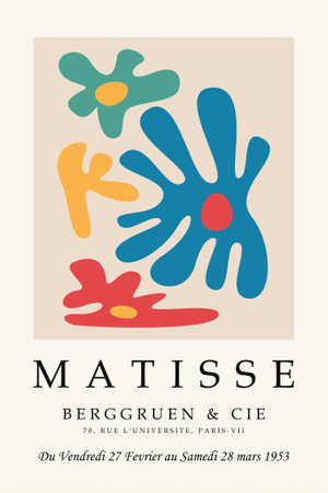 Matisse wall art decoration poster. Printable matisse wall decor posterのイラスト素材
