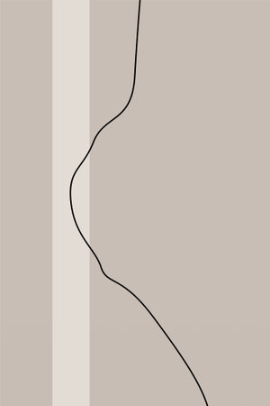 Mid Century Modern Wall Art Print. Beige Wall Art Decoration. Minimalist Wall Decorのイラスト素材