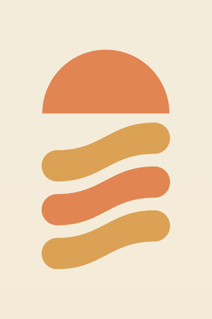 Mid Century Modern Wall Art. Geometric Shapes Wall Decor. Printable Digital Artのイラスト素材