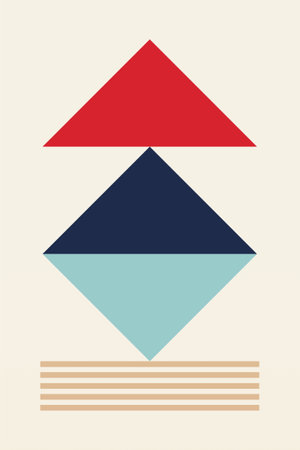 Mid Century Modern Wall Art. Geometric Shapes Wall Decor. Printable Digital Artのイラスト素材