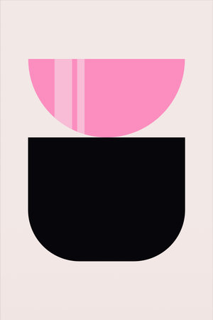 Mid Century Modern Wall Art. Geometric Shapes Wall Decor. Printable Digital Artのイラスト素材