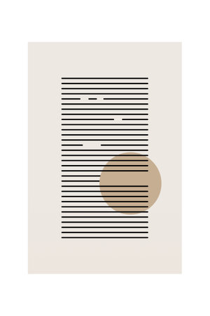 Abstract Japandi Wall Art Decoration. Digital Boho Printable Wall Art. Minimalist Geometric Wall Decorのイラスト素材