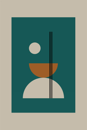 Geometric bauhaus wall art decoration poster. Abstract geometric wall decor printable. Art print wall decor posterのイラスト素材