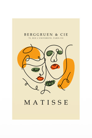 Matisse wall art decoration poster. Printable matisse wall decor posterのイラスト素材