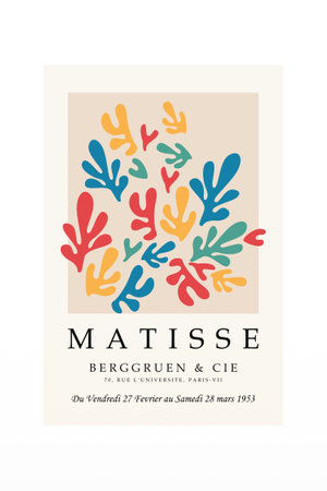 Matisse wall art decoration poster. Printable matisse wall decor posterのイラスト素材