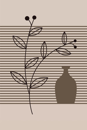 Boho Botanical Leaves Wall Art. Botanical Boho Shapes Wall Decor. Printable Boho Home Decorのイラスト素材