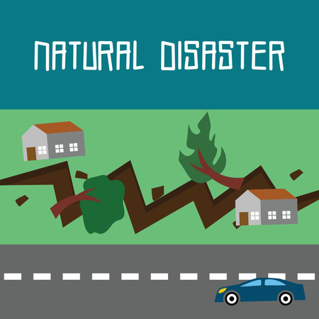 Natural disaster background illustration posterのイラスト素材