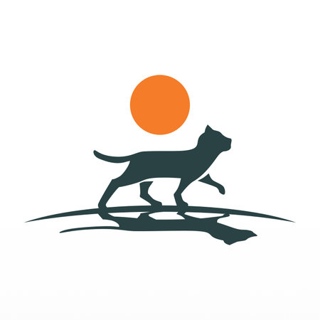 Cat logo design template. Unique animal logo design conceptのイラスト素材