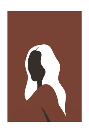 Aesthetic Abstract Bohemian Woman Art for Print and Digital Purposesのイラスト素材