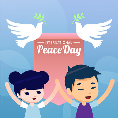 International Peace Day Background Illustration. Peace Day Illustration Templateのイラスト素材