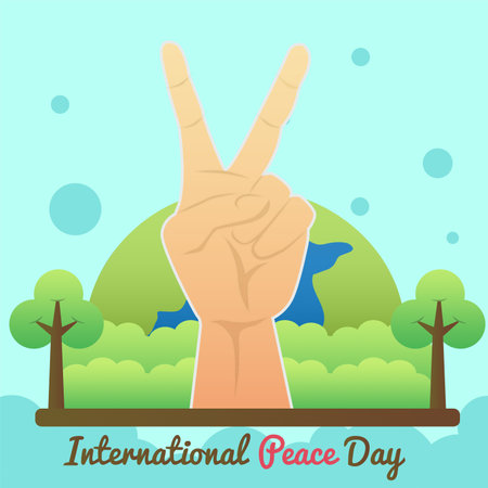 International Peace Day Background Illustration. Peace Day Illustration Templateのイラスト素材