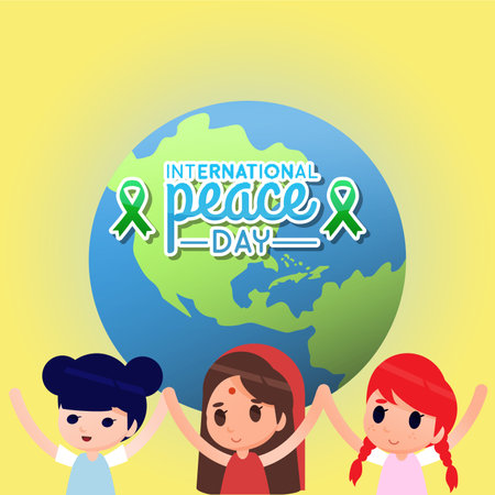 International Peace Day Background Illustration. Peace Day Illustration Templateのイラスト素材
