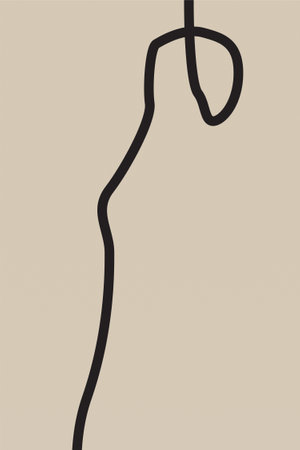 Abstract line art wall art decoration poster. Bohemian mid cntury wall decor poster. Printable wall art decorationのイラスト素材