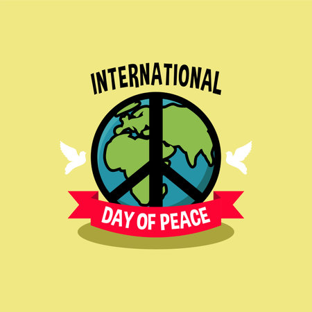 International Peace Day Background Illustration. Peace Day Illustration Templateのイラスト素材