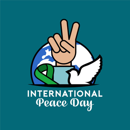 International Peace Day Background Illustration. Peace Day Illustration Templateのイラスト素材