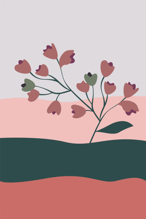 Vintage flower wall art decoration. Printable vintage flower wall decorのイラスト素材
