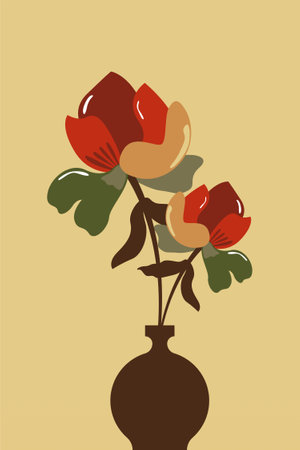 Vintage flower wall art decoration. Printable vintage flower wall decorのイラスト素材
