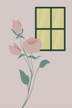 Vintage flower wall art decoration. Printable vintage flower wall decorのイラスト素材