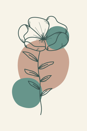 Vintage flower wall art decoration. Printable vintage flower wall decorのイラスト素材