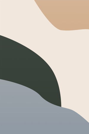 Abstract bohemian wall art decoration poster. Abstract minimalist wall decor printable poster. Boho mid century wall art posterのイラスト素材