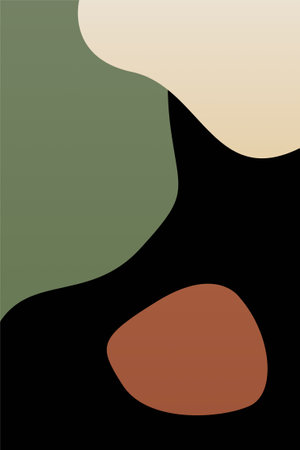 Abstract bohemian wall art decoration poster. Abstract minimalist wall decor printable poster. Boho mid century wall art posterのイラスト素材