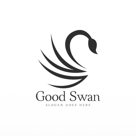 Swan logo design template. Swan logo concept. Animal logo design conceptのイラスト素材