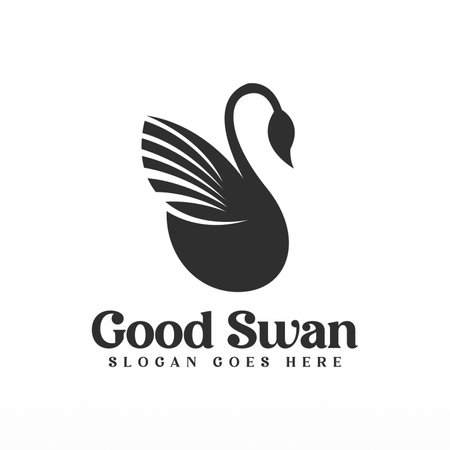Swan logo design template. Swan logo concept. Animal logo design conceptのイラスト素材