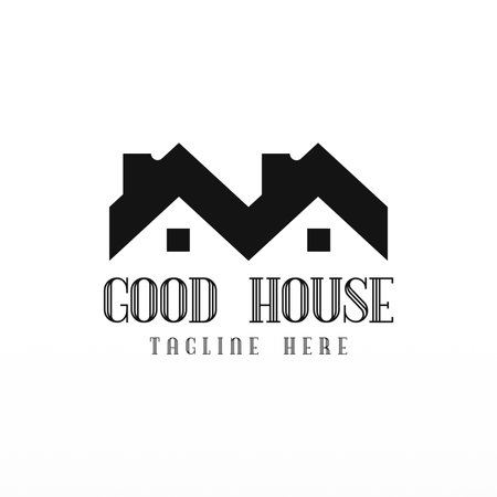House logo design concept. Simple building logo template. Home logo design templateのイラスト素材
