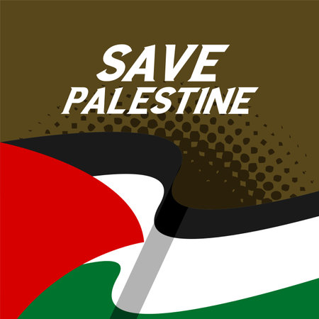 Save palestine illustration. Save palestine background web bannerのイラスト素材